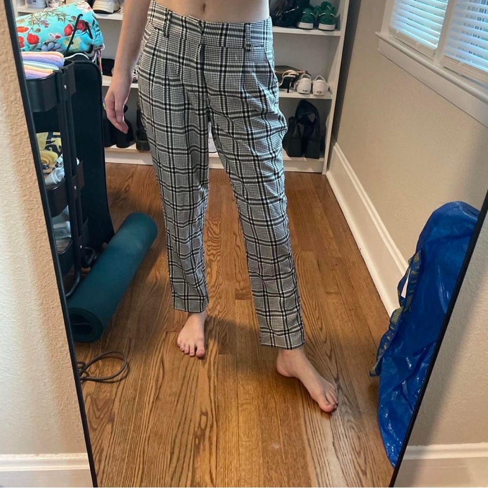 NWT Abercrombie & Fitch Plaid Dress Pants Black & White